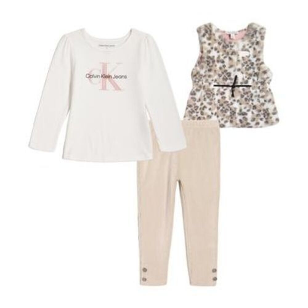 Calvin Klein Jeans Girls Animal Print 3Pc Set Size 3T